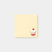 Sweet Delicious aardbei Cupcake on Yellow Post-it® Notes (Voorkant)