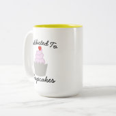 Sweet Dessert Cupcake Design Graphic, aangepaste t Tweekleurige Koffiemok (Voorkant links)