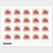 Sweet Desserts Box Seals Vierkante Sticker (Vel)