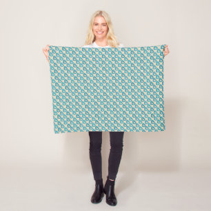 Sweet Diagonal Blue Hearts op aangepaste kleur Fleece Deken