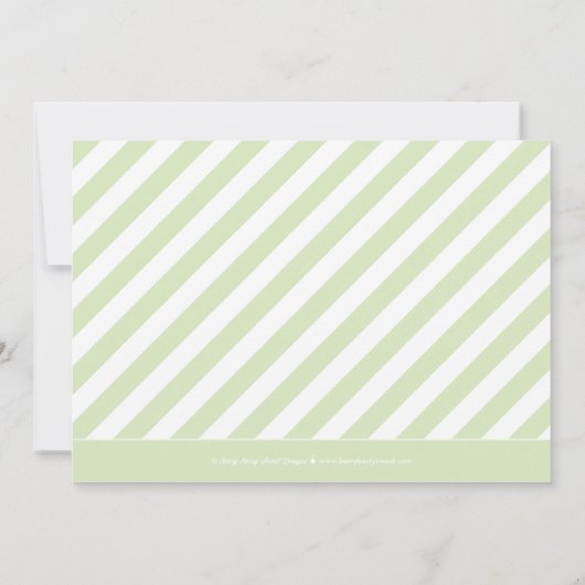 Sweet Diagonals Photo Baptism Invitation - Vert (Dos)