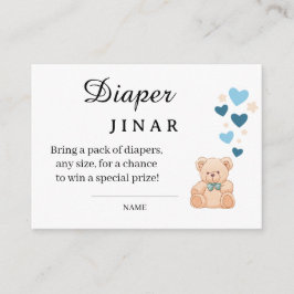 Sweet Diaper Raffle Card for Baby Shower Informatiekaartje