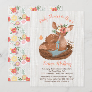 Sweet doe et Momma Deer Baby shower Invitations