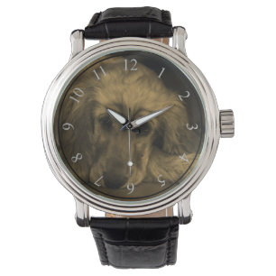 Sweet Dog - Golden Retriever in Sepia Tones Horloge