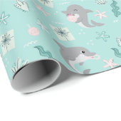 Sweet Dolphin Kerstmis Cadeaupapier (Rol Hoek)
