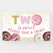 Sweet Donut 2e verjaardag party neemt een Treat Ba Spandoek (Horizontaal)