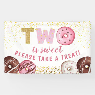 Sweet Donut 2e verjaardag party neemt een Treat Ba Spandoek