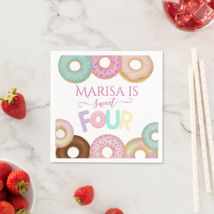 Sweet Donut Birthday Kleurrijke Kinder partij - Servet