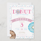 Sweet Donut Sprinkles Verjaardag Uitnodiging (Voorkant)
