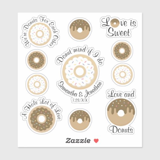 Sweet Donuts bruiloft welkomsttas Sticker (Vel)