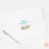 Sweet Donuts Happy Birthday Ronde Sticker (Envelop)