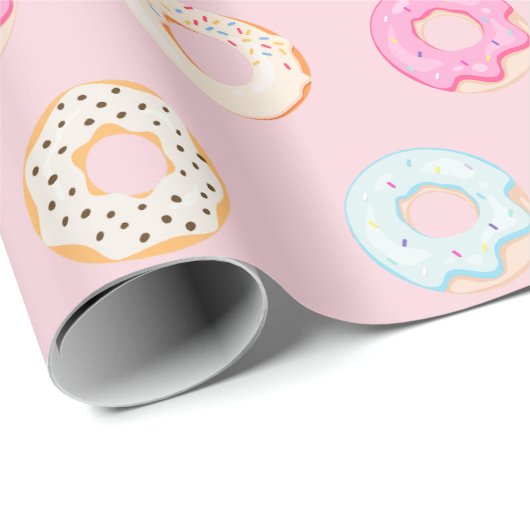Sweet Donuts Roze Cadeaupapier (Rol Hoek)