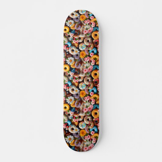 Sweet Donuts Seamless Pattern Design Skateboard (Voorkant)