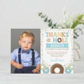 Sweet Doughnut Boy Verjaardagsfoto Dank u kaart (Staand voorkant)