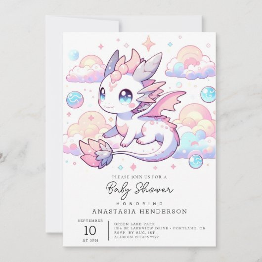 Sweet Dragon-Baby shower Kaart (Voorkant)