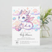 Sweet Dragon-Baby shower Kaart (Staand voorkant)