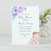 Sweet Drawing Fun Stork Baby shower Invitation (Staand voorkant)