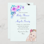 Sweet Drawing Fun Stork Baby shower Invitation (Voorkant / Achterkant)