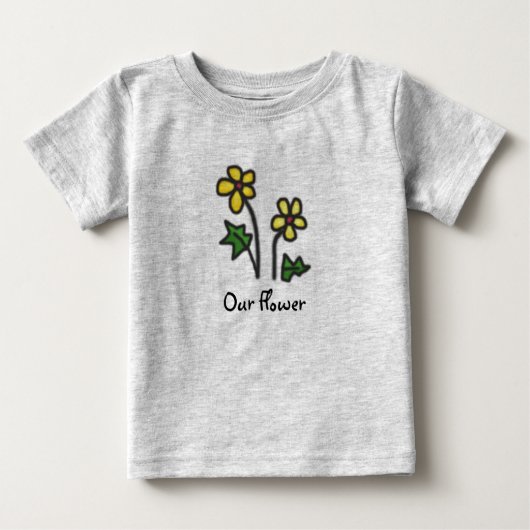 Sweet Drawn Yellow Flower met aangepaste tekst (Voorkant)