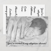 Sweet Dreams Baby, Adoption Shower Invitation (Devant / Derrière)