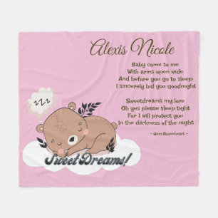 Sweet Dreams Baby Beer Fleece Deken