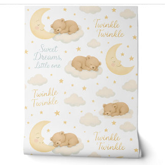 Sweet Dreams Baby Beer Nursery Wallpaper – Moon & Behang