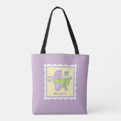 Sweet Dreams Baby Carriage Lavender Monogrammed Draagtas (Achterkant)