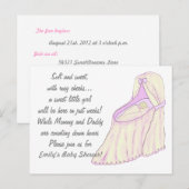 Sweet Dreams Baby Girl Baby Shower Invitations (Devant / Derrière)