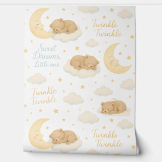 Sweet Dreams Bear Nursery Papier peint - Moon &