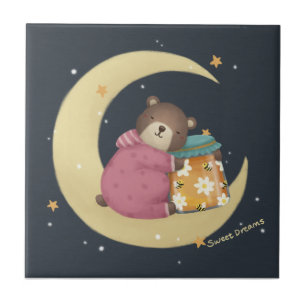 Sweet Dreams: Beer & Honing Illustratie Tegeltje