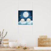 Sweet Dreams Blue Night Sky Nursery Poster (Cuisine)