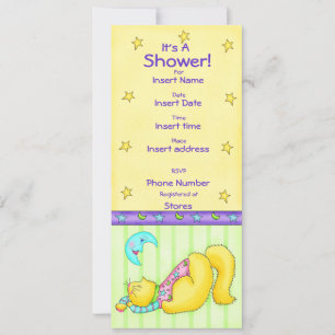 Sweet Dreams Cat Baby shower Invitation Kaart