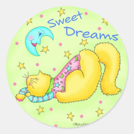 Sweet Dreams Cat Sticker (Voorkant)