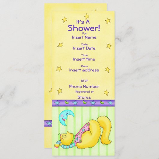 Sweet Dreams Chat Baby shower Invitation (Devant / Derrière)