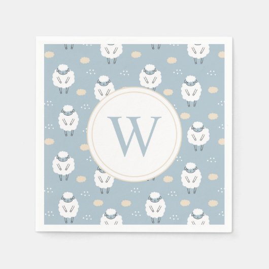Sweet Dreams Counting Sheep Monogram Servet (Voorkant)