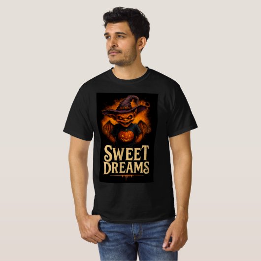 Sweet Dreams Creepy Goblin Design T-shirt (Voorkant volledig)