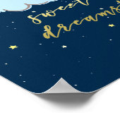 Sweet Dreams - Cute Bunny op een Cloud Nursery Poster (Hoek)