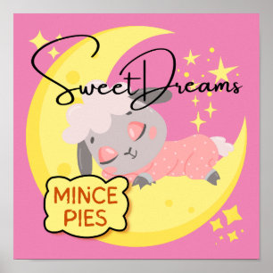 Sweet Dreams en gehakt taarten meisjes kwekerij Poster