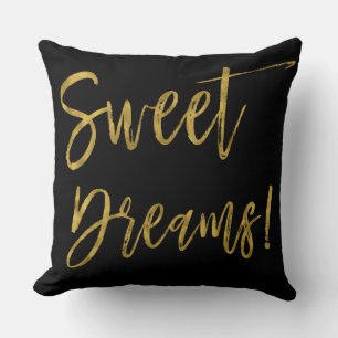 Sweet Dreams Gouden Typografie Inspiratie Woord Kussen