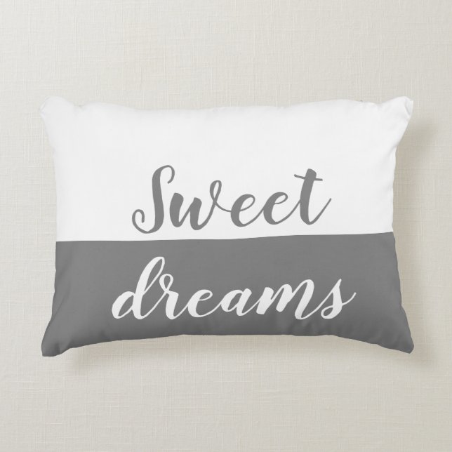 Sweet Dreams, Grey & White Accent Accent Kussen (Voorkant)