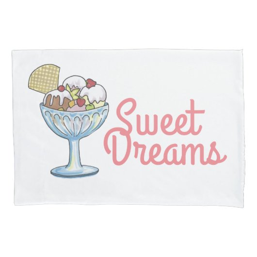 Sweet Dreams - Ice Cream Sundae Kussensloop (Voorkant)