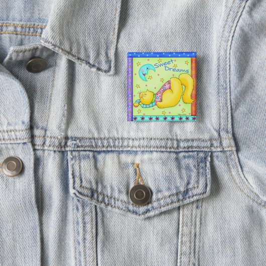 Sweet Dreams Kitty Button Badge (En situation)