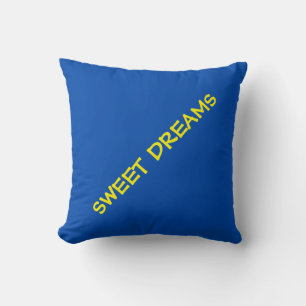 Sweet Dreams Kobalt Blauw Geel  Kussen