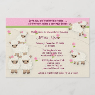 Sweet Dreams LAMB Baby shower nodigmeisje SDK Kaart