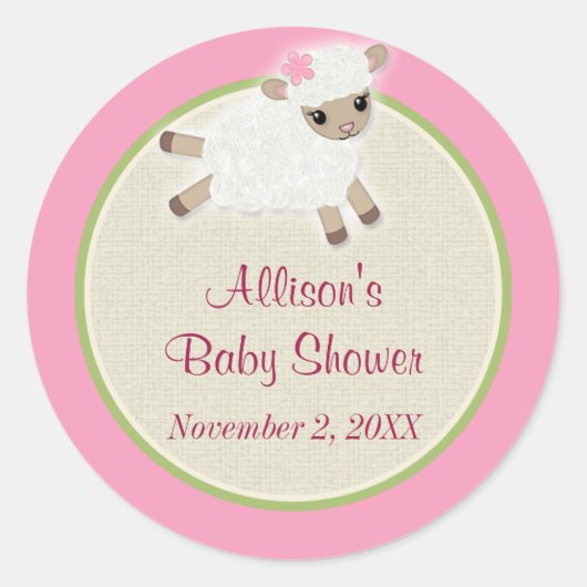 Sweet Dreams LAMB Baby shower sticker SDK#2 (Voorkant)