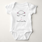 Sweet Dreams, Lamb face, Custom Name Romper (Voorkant)