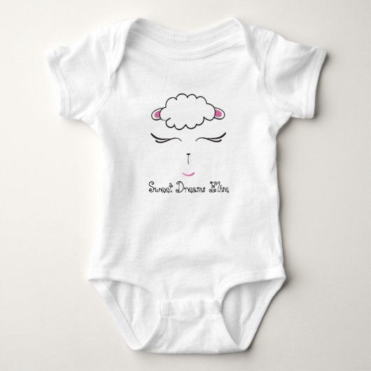 Sweet Dreams, Lamb face, Custom Name Romper (Voorkant)