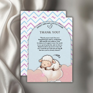 Sweet Dreams Little Lamb Schattige Kawaii Baby sho Bedankkaart