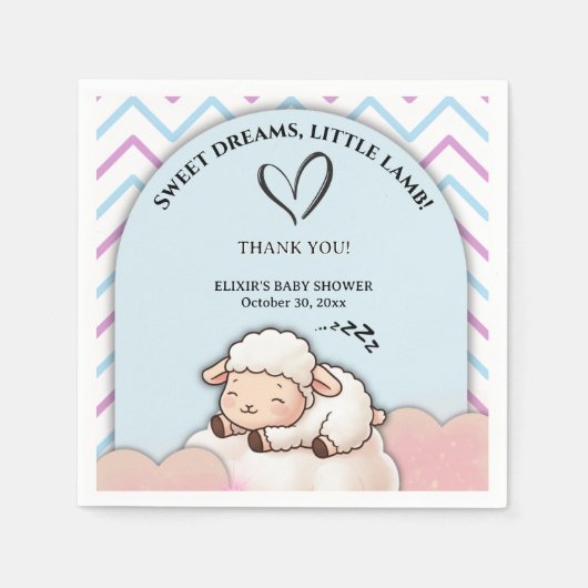 Sweet Dreams Little Lamb Schattige Kawaii Baby sho Servet (Voorkant)