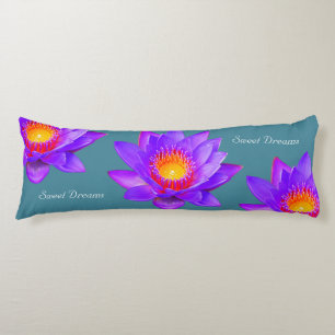 Sweet Dreams Lotus Flowers op Bluish Blauwgroen Lichaamskussen